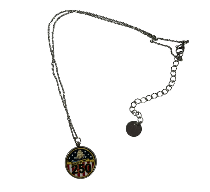 Officially Licensed Military Pendant Necklace – 250th Anniversary Collection (Army, Navy, Marine)