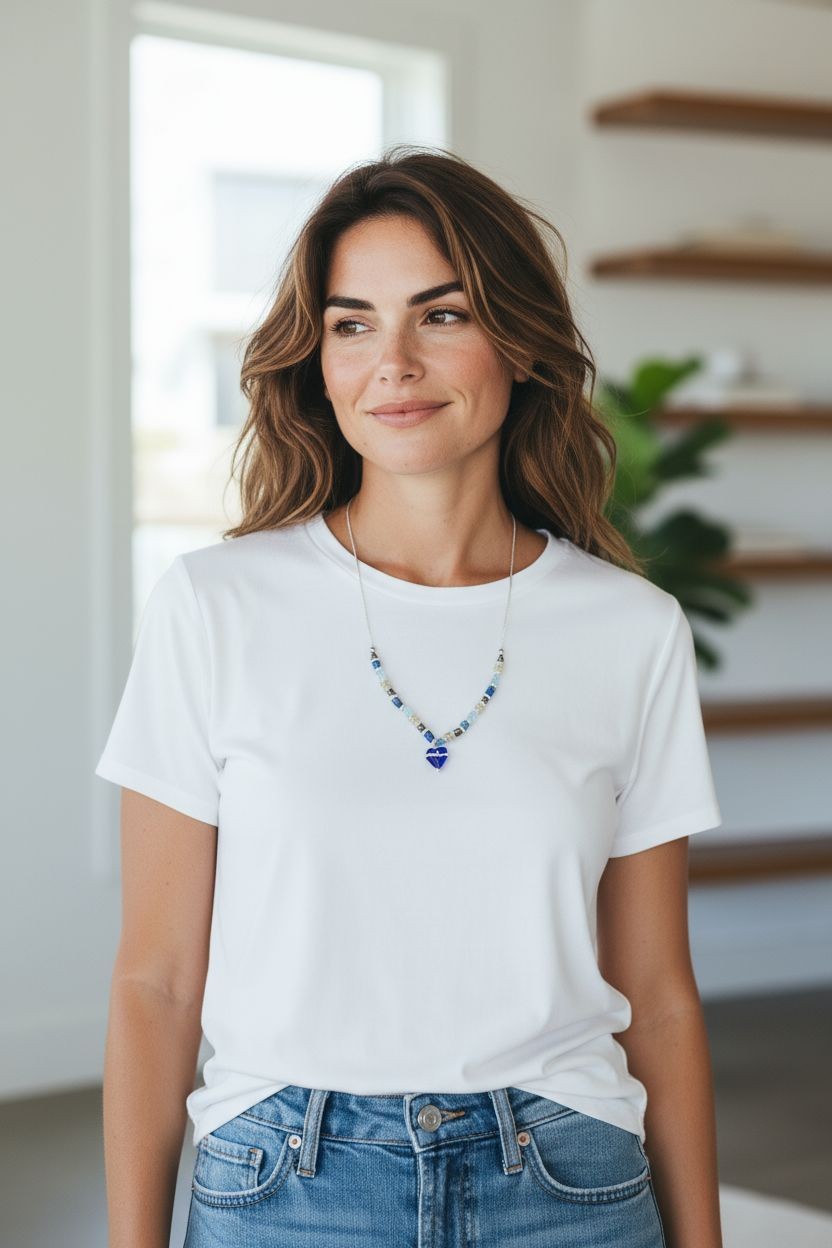 The Hope Collection | Lapis & Aquamarine Sterling Silver Cancer Charity Jewelry Set | Sterling Silver