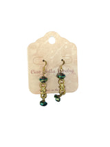 Mesmerizing Swirls: Dangle Earrings in Gold (Green Crystals) or Antique Gold (Pink Crystals)