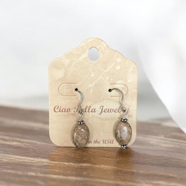 Earthy Elegance: Bronzite Gemstone Earrings on Sterling Silver Hooks