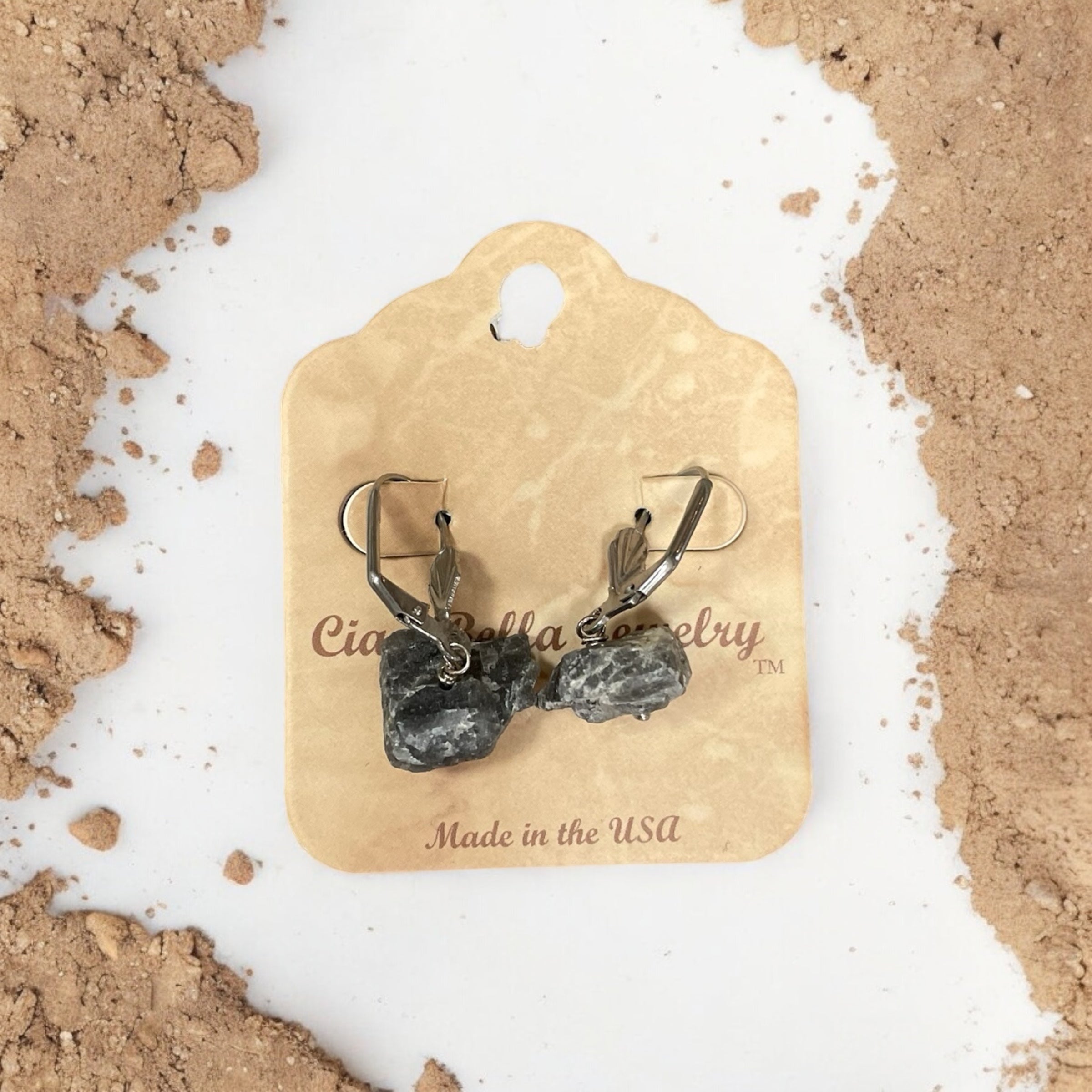 Effortless Style: Rose Quartz, Smoky Quartz, or Dark Garnet Leverback Rock Earrings