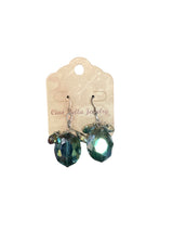 Iridescent Oval Crystal Earrings - Statement-Making Sparkle