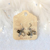 Faith & Fashion: Light Brown & Brown Cluster Earrings with Sterling Silver Cross