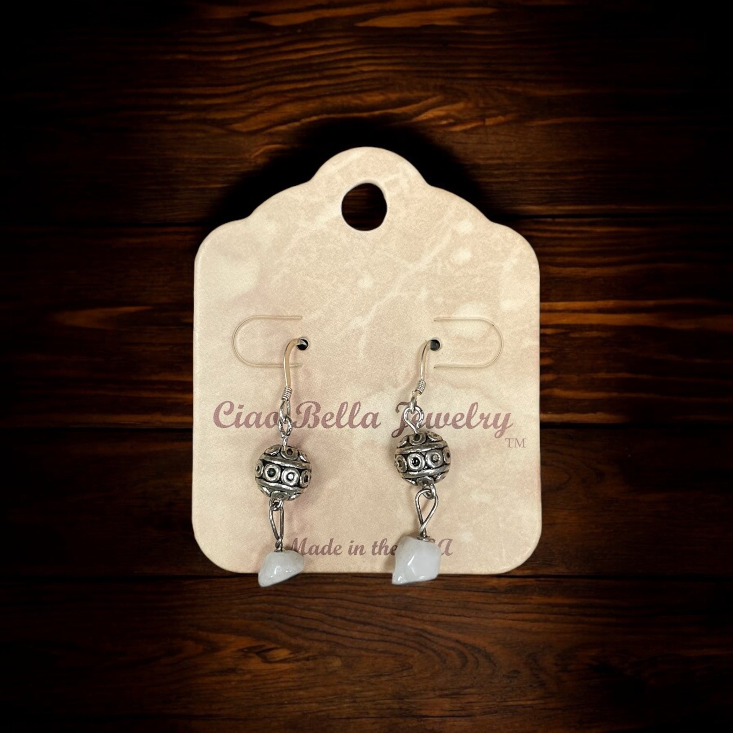 Captivating Cool: Sterling Silver Dangle Earrings with Amazonite & Sphere