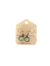 Dive into Fantasy: Antique Silver Imitation Druzy Dangle Earrings (White or Green)