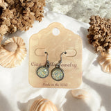 Dive into Fantasy: Antique Silver Imitation Druzy Dangle Earrings (White or Green)