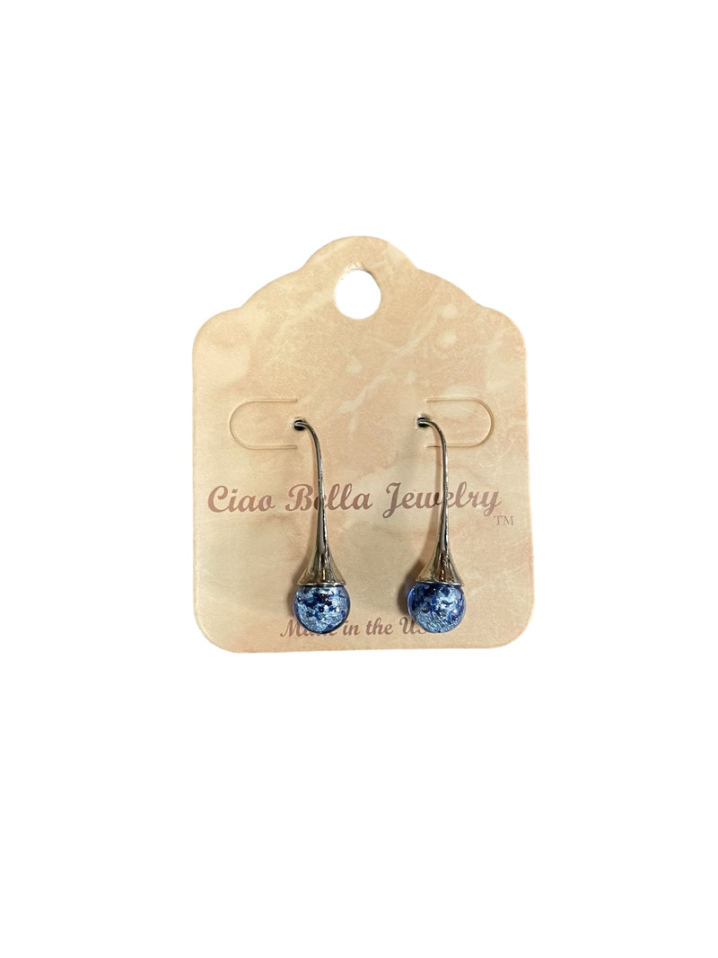 Sterling Silver Teardrop Dangle Murano Glass Earrings (Pick Your Perfect Hue!)