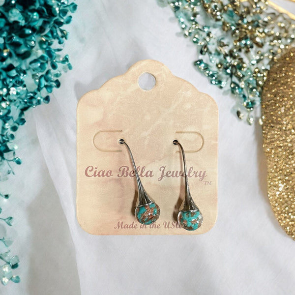 Sterling Silver Teardrop Dangle Murano Glass Earrings (Pick Your Perfect Hue!)