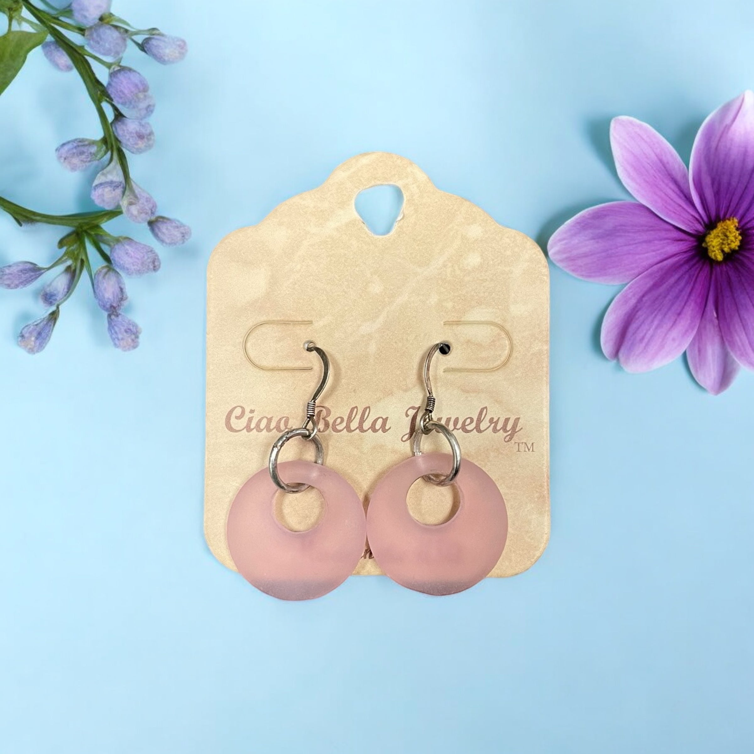 Nature's Palette: Faded & Earthy Sea Glass Dangle Earrings