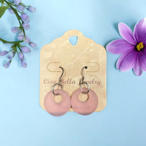 Nature's Palette: Faded & Earthy Sea Glass Dangle Earrings