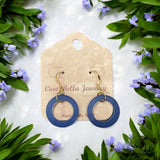 Enchanting Royal Blue Sea Glass Hoop Earrings