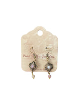 Vintage Romance: Antique Gold Filigree Dangle Earrings with Delicate Jasper Stones