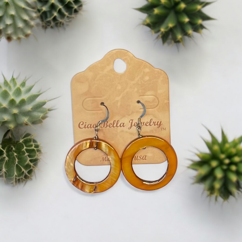 Geometric Shell Hoop Earrings