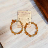 Gemstone Hoop Earrings with Silver Hardware