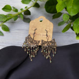 Bohemian Chic: Copper Filigree Chandelier Earrings with African Turquoise