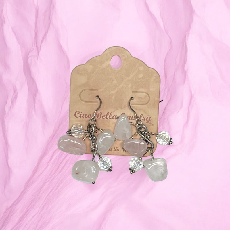 Handmade Gemstone Cluster Earrings, Dangle Earrings, Unique Jewelry Gifts