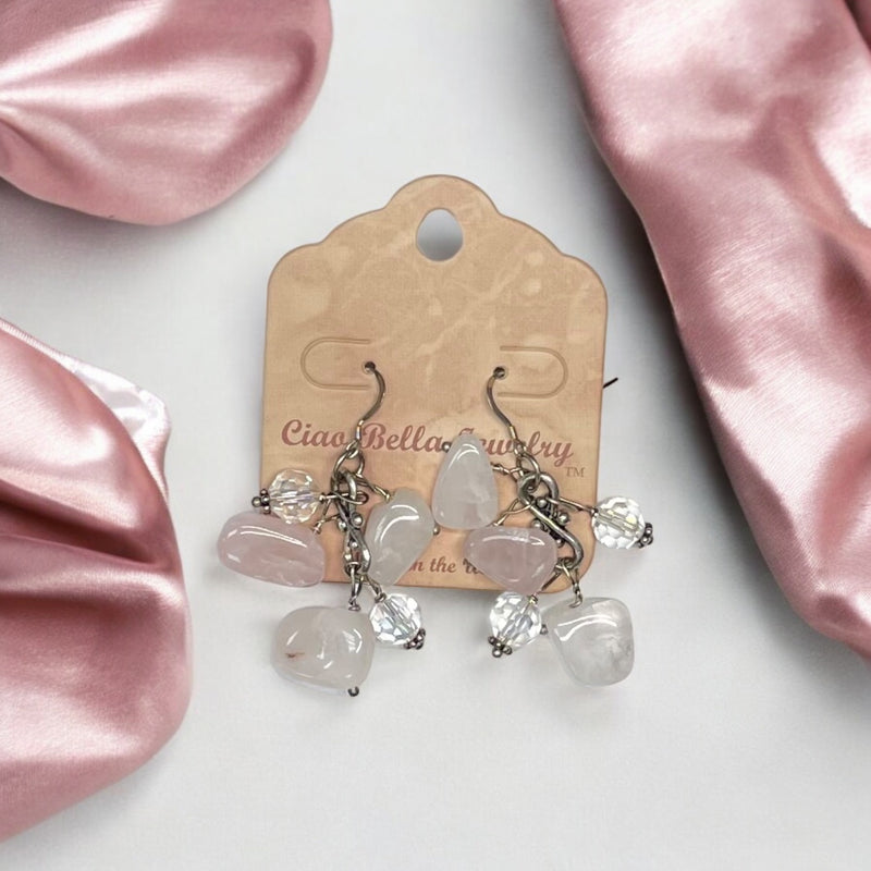 Handmade Gemstone Cluster Earrings, Dangle Earrings, Unique Jewelry Gifts