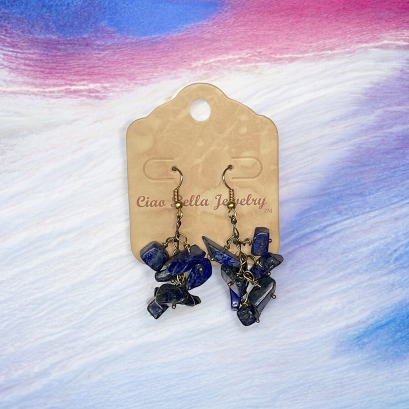 Handmade Gemstone Cluster Earrings, Dangle Earrings, Unique Jewelry Gifts