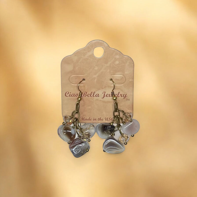 Handmade Gemstone Cluster Earrings, Dangle Earrings, Unique Jewelry Gifts