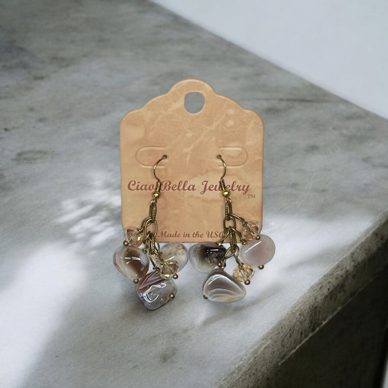 Handmade Gemstone Cluster Earrings, Dangle Earrings, Unique Jewelry Gifts