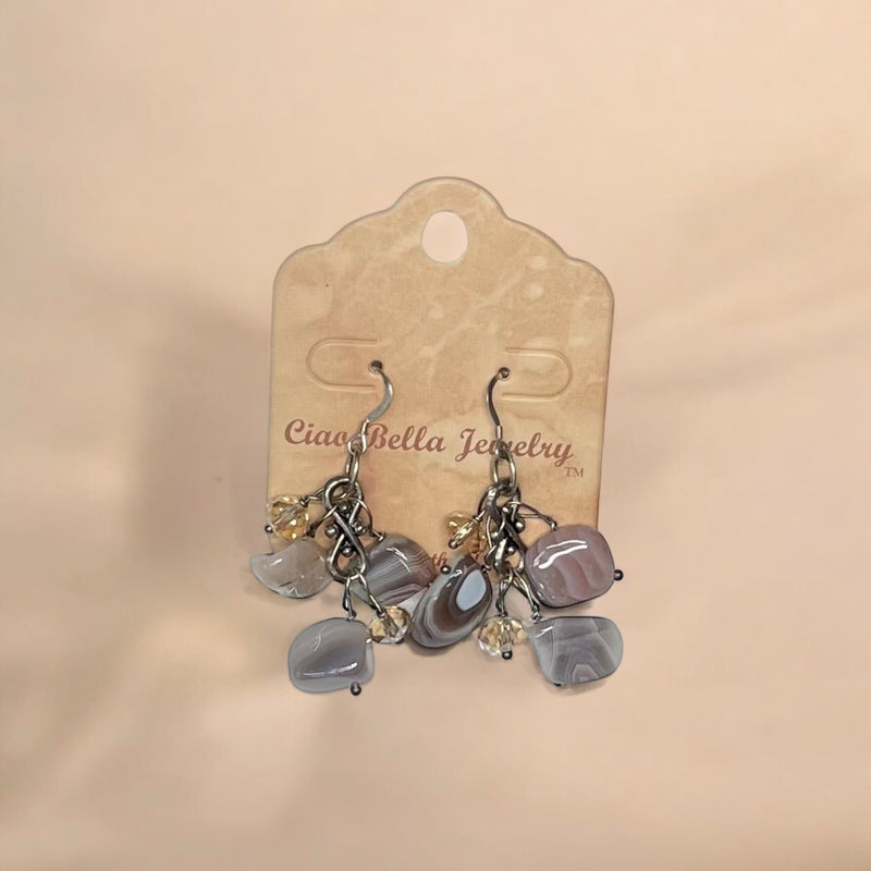 Handmade Gemstone Cluster Earrings, Dangle Earrings, Unique Jewelry Gifts