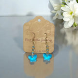 Crystal Butterfly Beaded Drop Earrings on Gold - Unique & Sparkling Jewelry