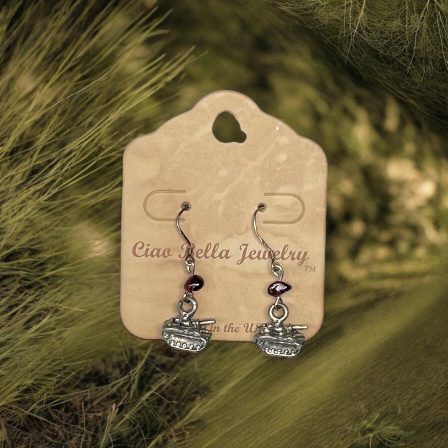 Novelty Army Tank Earrings