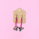 Bohemian Teardrop  Earrings with Stones and Suede by Michelle Marie Boutique