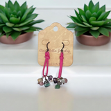 Bohemian Teardrop  Earrings with Stones and Suede by Michelle Marie Boutique