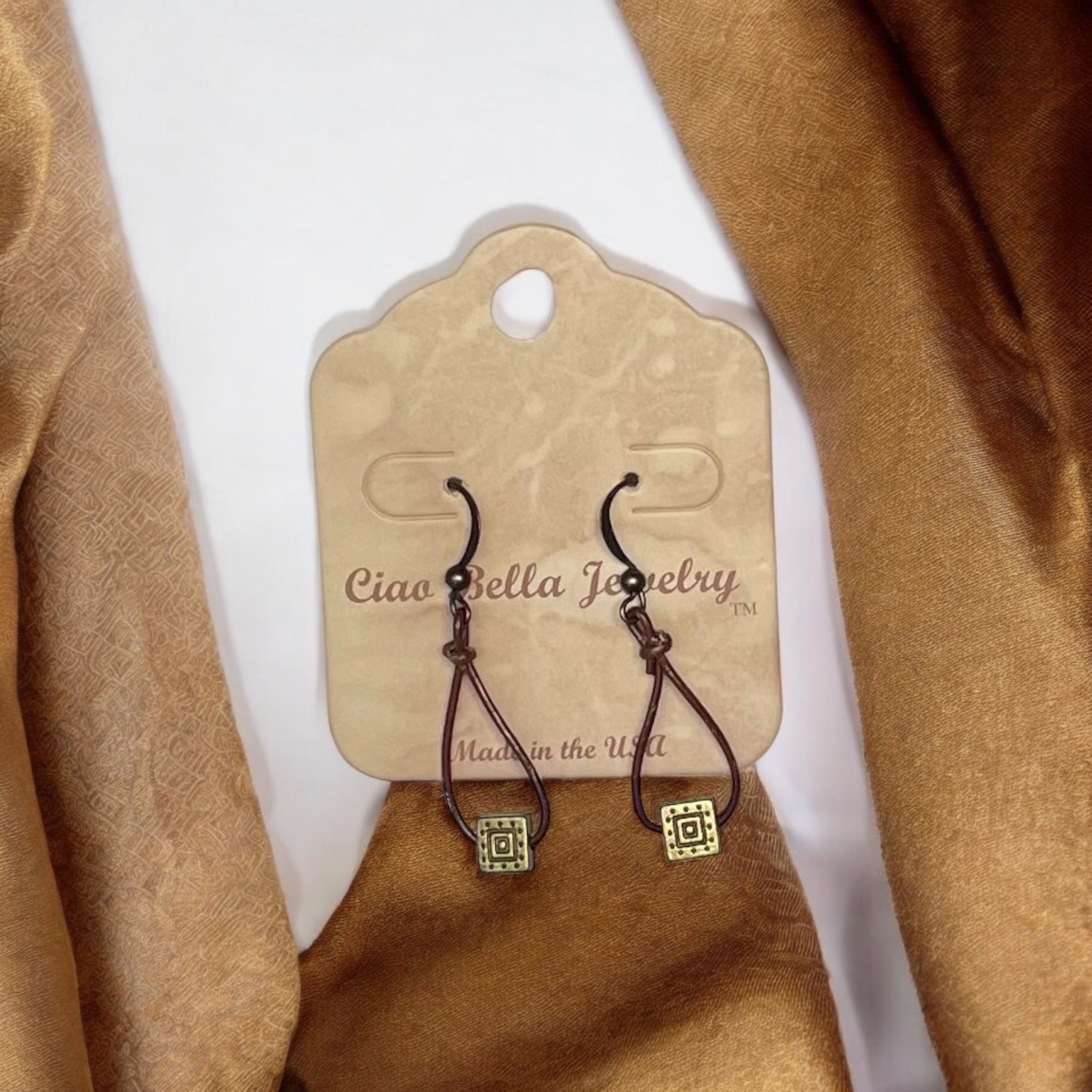 Leather Teardrop Earrings with Gold Accents | Modern & Edgy Jewelry