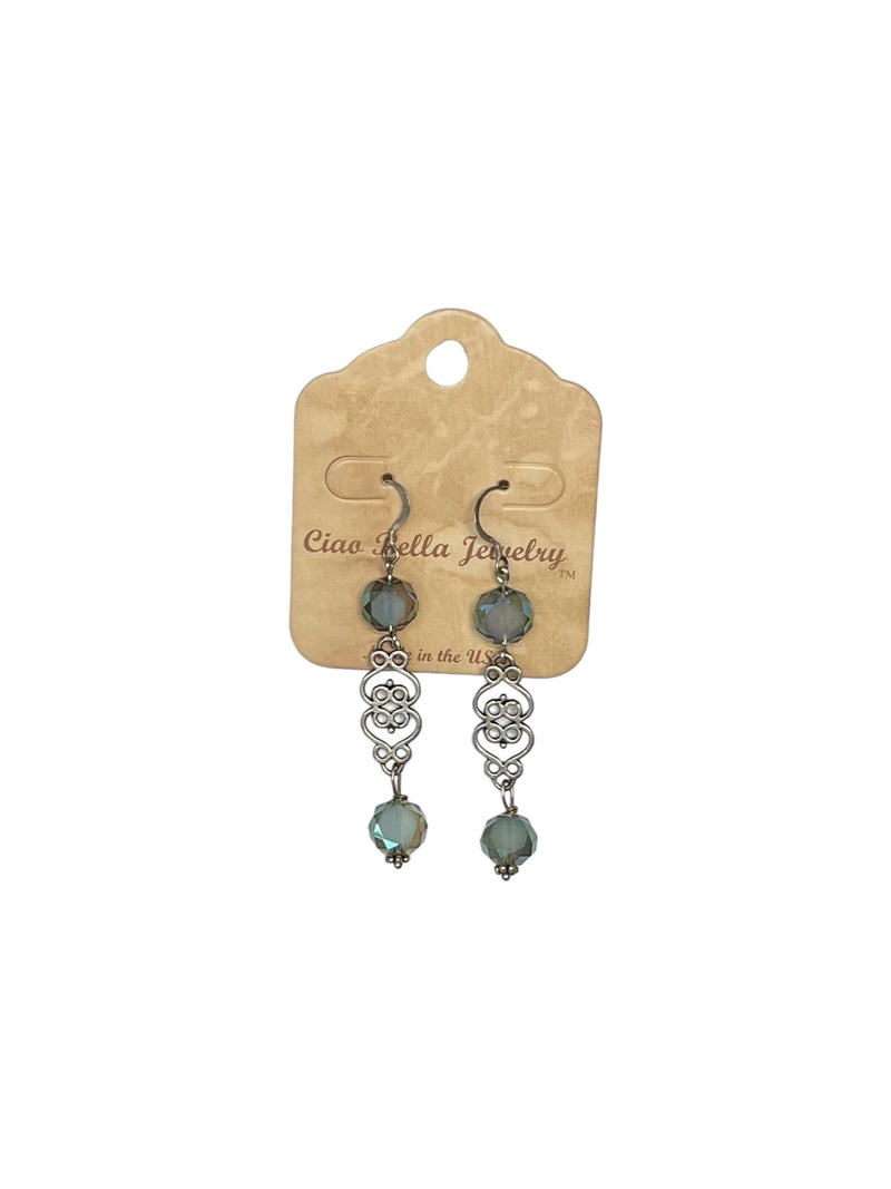 Filigree Dangle Earrings | Gemstone & Crystal Earrings | Stainless Steel | Unique Jewelry