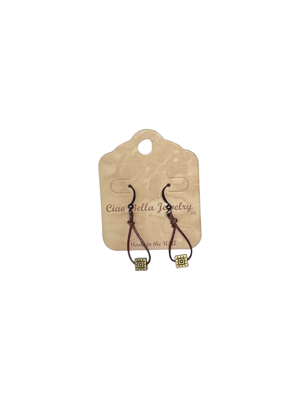 Leather Teardrop Earrings with Gold Accents | Modern & Edgy Jewelry
