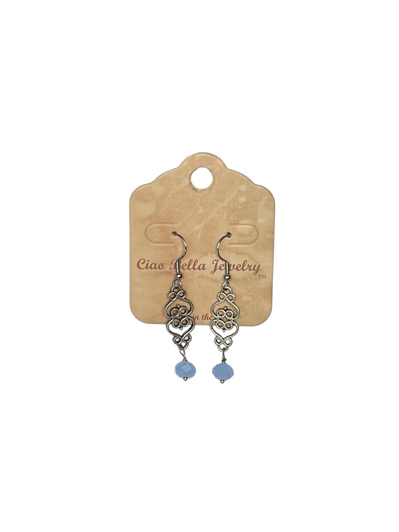 Filigree Dangle Earrings | Gemstone & Crystal Earrings | Stainless Steel | Unique Jewelry