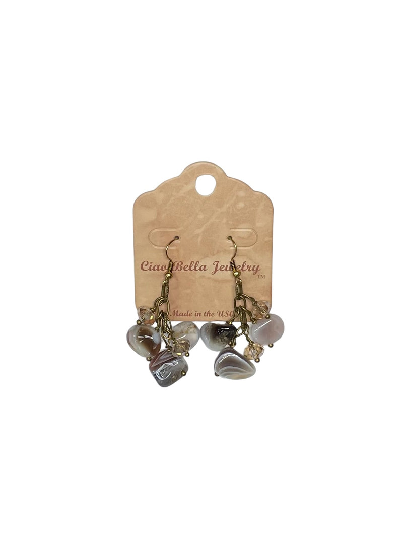Handmade Gemstone Cluster Earrings, Dangle Earrings, Unique Jewelry Gifts