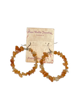 Gemstone Hoop Earrings with Silver Hardware