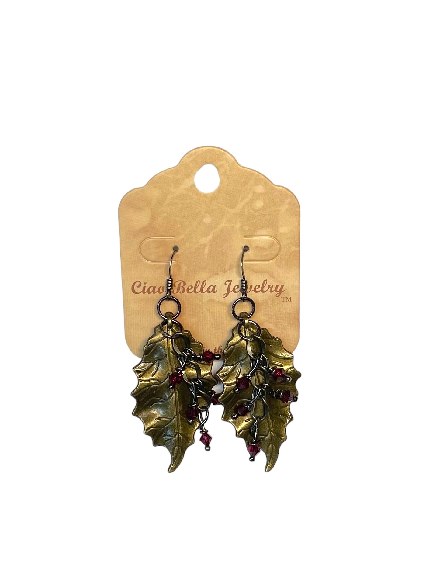 Crystal Leaf Dangle Earrings | Nature-Inspired Jewelry