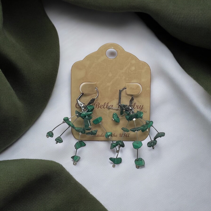 Malachite Firework Leverback Earrings | Unique and Dazzling