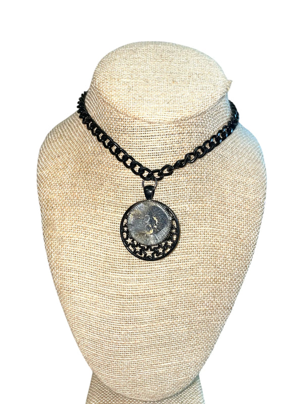 Go Gray Brain Cancer Awareness Circle Pendant Necklace