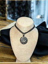 Go Gray Brain Cancer Awareness Circle Pendant Necklace