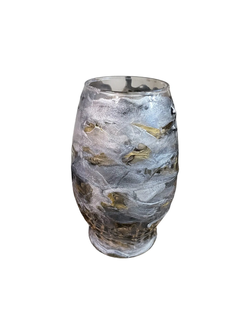 Go Gray Silver and Gold Vase