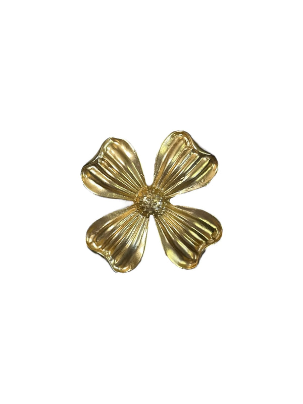 Gold Dogwood Flower Brooch