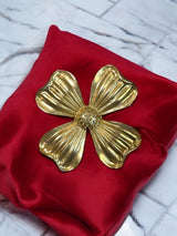 Gold Dogwood Flower Brooch