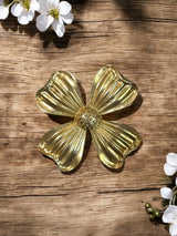 Gold Dogwood Flower Brooch