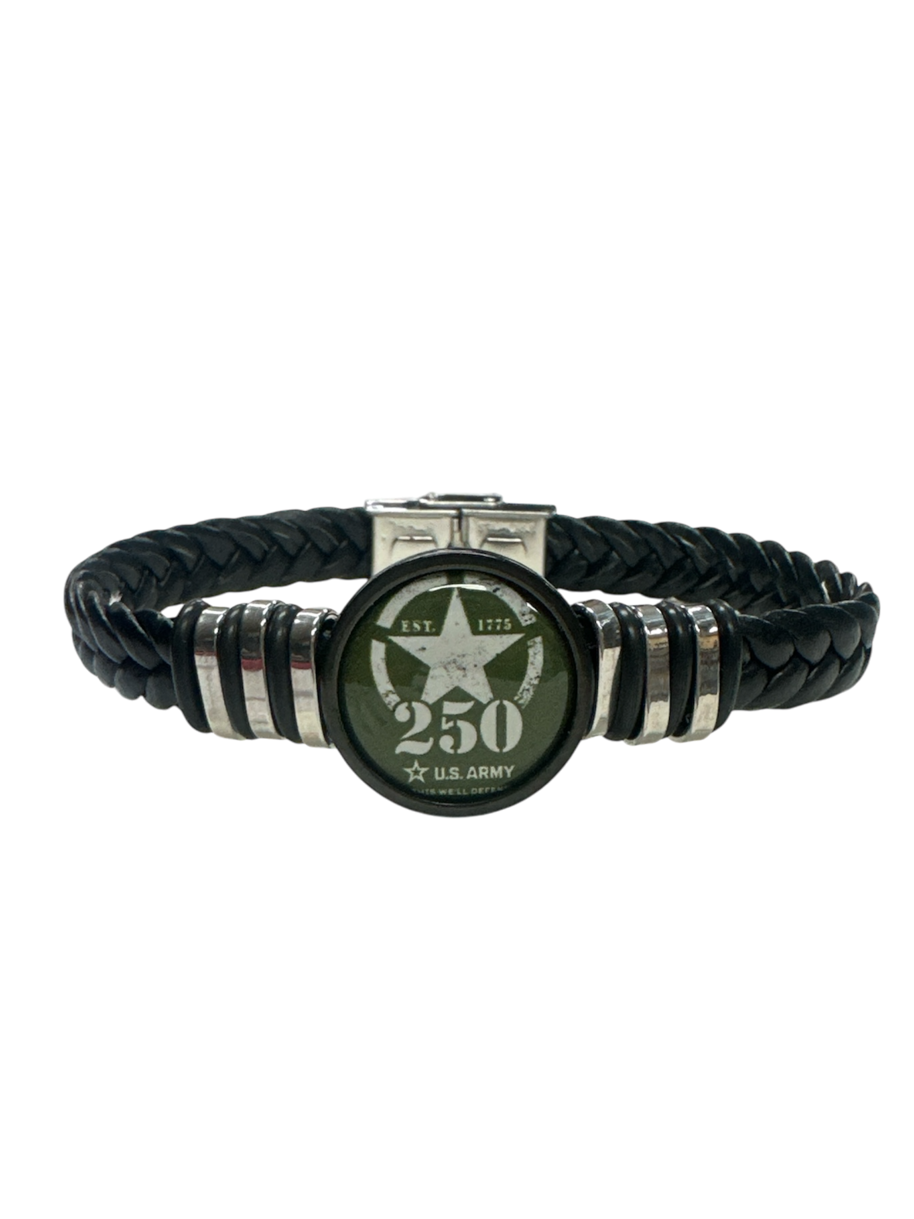 Limited Edition Army 250th Anniversary Bracelet | Made in the USA | Black Braided Leather | Officially Licensed