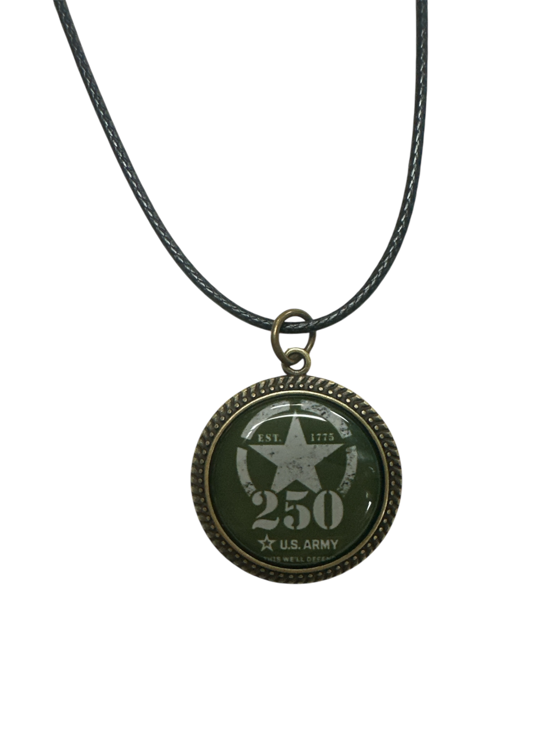 250th Anniversary Limited Edition Pendant Necklace (Army, Navy, Marine) | Made in USA | Officially Licensed Military Antique Gold Pendant Necklace -