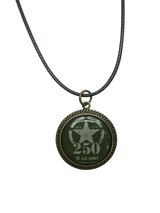 Officially Licensed Military Antique Gold Pendant Necklace - 250th Anniversary Collection (Army, Navy, Marine)