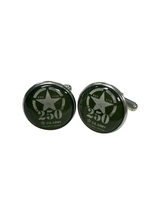 Officially Licensed Military Cufflinks - 250th Anniversary Collection (Army, Navy, Marine)