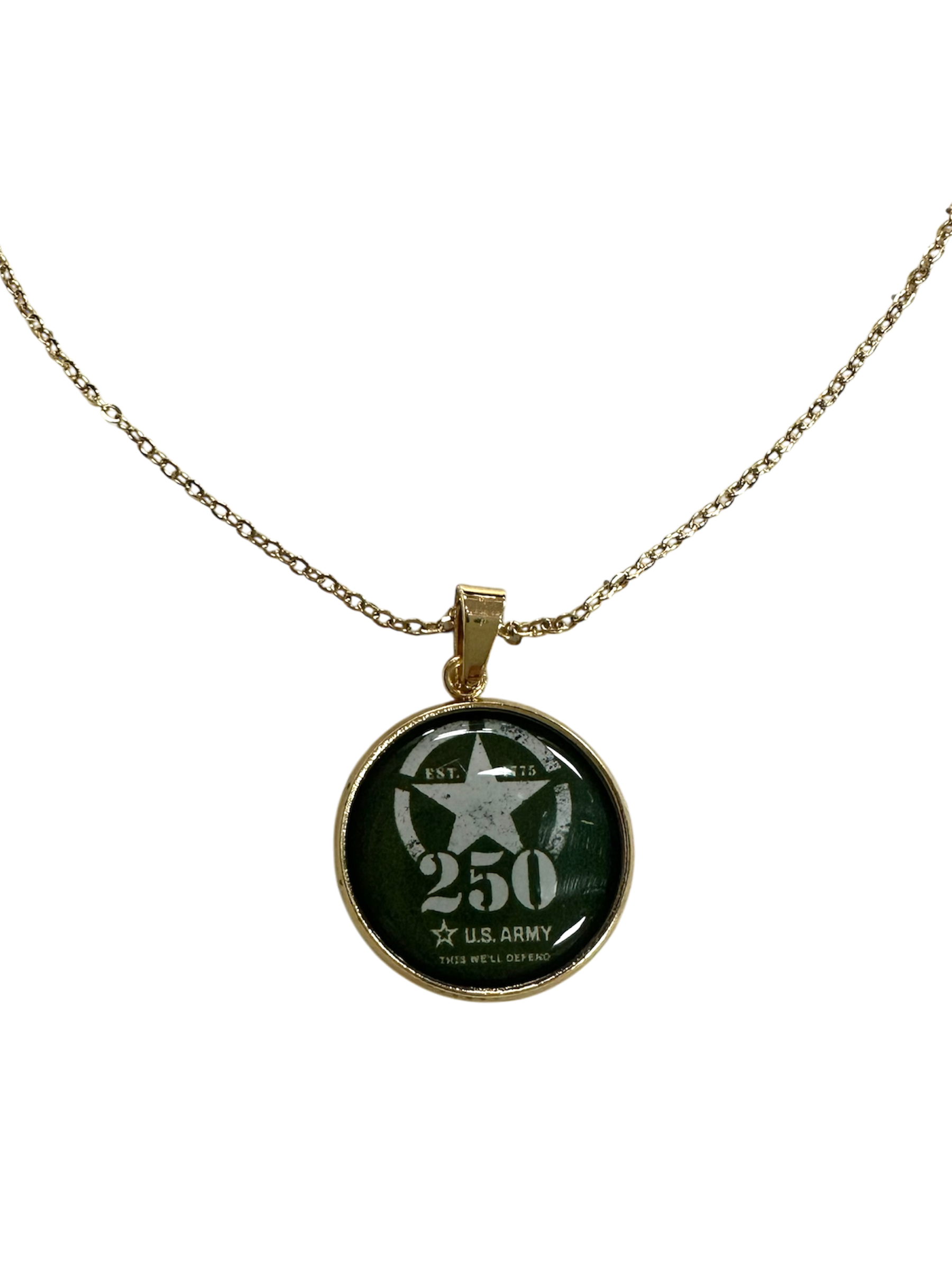 Officially Licensed Military Pendant Necklace – 250th Anniversary Collection (Army, Navy, Marine)