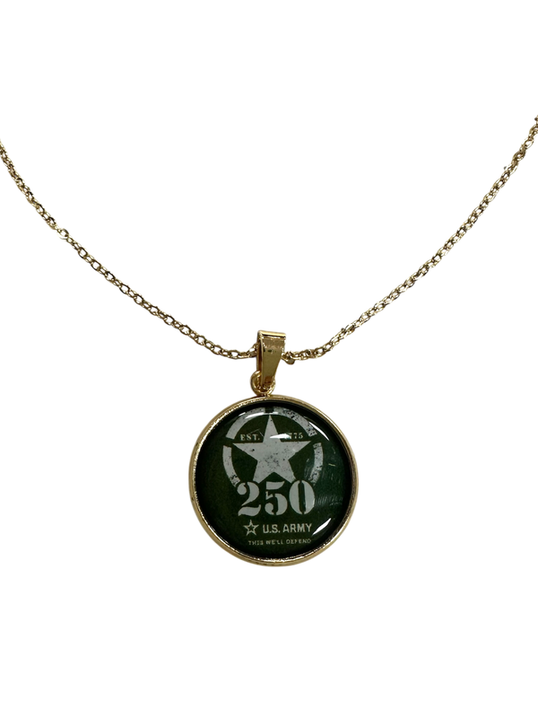Officially Licensed Military Pendant Necklace – 250th Anniversary Collection (Army, Navy, Marine)