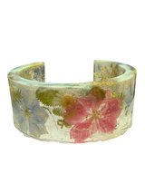 Handmade Resin Flower Cuff Bracelet | Unique Nature Jewelry | Two Color Options